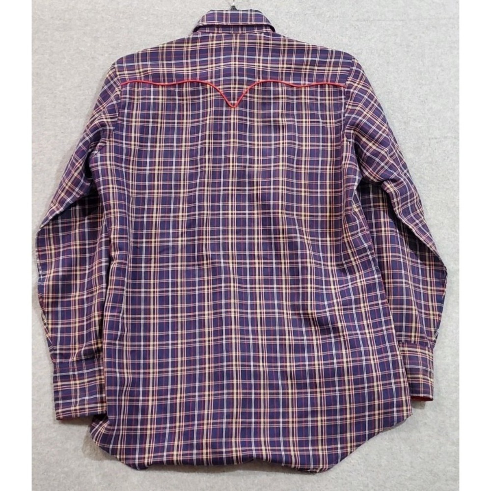 VTG Kenny Rogers Western Collection Shirt Long Sleeve Plaid Karman Pearl Snap - Picture 2 of 9